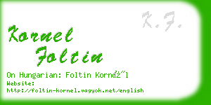 kornel foltin business card
